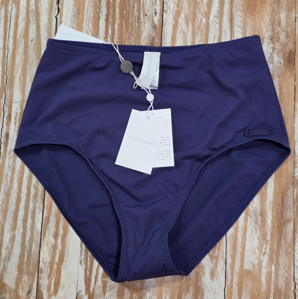 NWT Zimmermann Separates Sculpt High Waist Pant Bikini Bottoms Navy 6 - Picture 3 of 5